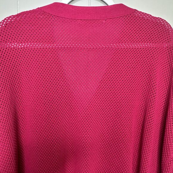 KOKUN Womens  Size XL Knit Button Cardigan Long Sweater W/Pockets Cotton Magenta - Picture 7 of 14